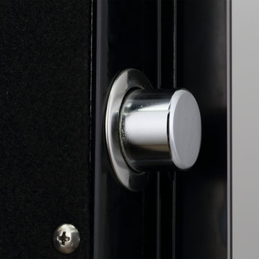 Italtecno H1-45ZW residential safe in high gloss black finish with fingerprint scanner and digital touch keypad.