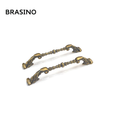Brasino HK-1601-2 Door Pull Handle Set in Satin Finish, made from 100% brass with detailed, classic craftsmanship.