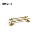 Brasino HK-1710-2 Door Pull Handle Set in Royal Gold finish with intricate detailing, 100% brass construction.

