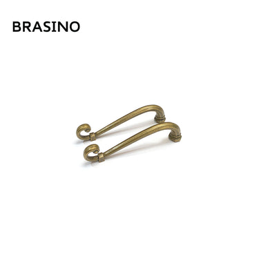 Brasino HK 938 Door Pull Handle Set in Oil Bronze finish, made from 100% brass, featuring an elegant curved design.