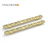 Italtecno HY2025B Door Pull Handle Set in Matte Antique Brass finish with a decorative leaf pattern.