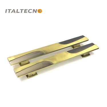 Italtecno HY2049C Door Pull Handle Set in Matte Antique Brass finish, featuring sleek modern design.