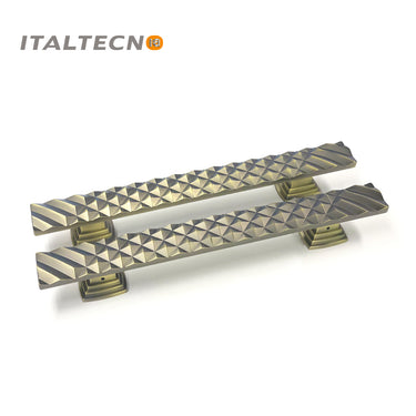 Italtecno HY3046 Door Pull Handle Set in Matte Antique Brass finish with a unique textured surface.