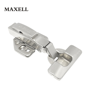 Maxell Full Overlay Soft Close Nickel Plated Cabinet Hinge with 3D adjustment base and clip-on design.