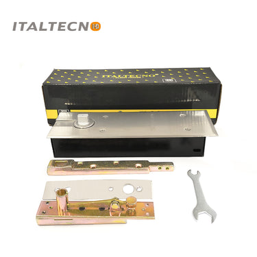 Italtecno K-75 Floor Hinge with installation components, designed for doors up to 150 kg.