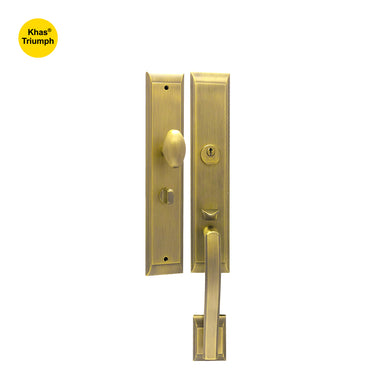 Khas Triumph KE102M-9073-9003 MAB Residential Entrance Set with a matte antique brass finish, featuring a simple and elegant design.