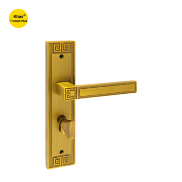 Khas Triumph Plus KH-015 Door Handle Set in MAE finish, showcasing a classic geometric design with a durable antique finish.