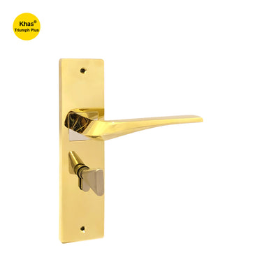 Khas Triumph Plus KH-017 Door Handle Set in PVD/CP finish, featuring a polished, sleek design for modern interiors.