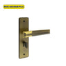 Khas Maximum Plus KH-031 Door Handle Set in MAB/Gold finish, featuring a modern rectangular handle design.
