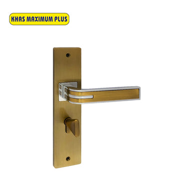Khas Maximum Plus KH-035 Door Handle Set in Antique Elegant and Chrome Plating finish, featuring a sleek, modern handle design.