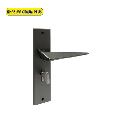 Khas Maximum Plus KH-042 Door Handle Set in MSB, showcasing a modern triangular design.