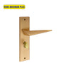Khas Maximum Plus KH-042 Door Handle Set in Matt Gold, showcasing a modern triangular design.