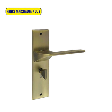 Khas Maximum Plus KH-043 Door Handle Set in Matt Antique Brass, featuring a modern design with a classic finish.