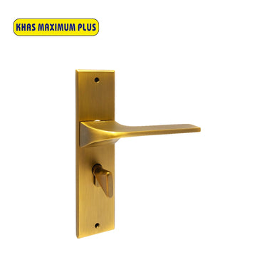 Khas Maximum Plus KH-043 Door Handle Set in Matt Antique Brass, featuring a modern design with a luxurious finish.