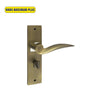 Khas Maximum Plus KH-1221 Door Handle Set in MAB/CP, featuring a curved design with Antique Brass and Chrome Plating finish.
