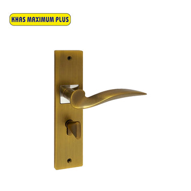 Khas Maximum Plus KH-1221 Door Handle Set in MAE/CP, featuring a curved design with MAE/CP finish.