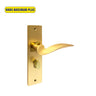 Khas Maximum Plus KH-1221 Door Handle Set in Matt Gold, featuring a sleek curved design and luxurious finish.