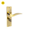 Khas Triumph Plus KH-1221 Door Handle Set in PVD/CP finish with a modern curved handle design.