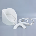 Khas white foot washer basin, featuring an ergonomic, electricity-free design for wudu and daily foot cleaning.