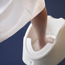 Khas white foot washer basin, featuring an ergonomic, electricity-free design for wudu and daily foot cleaning.
