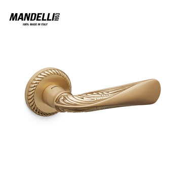 1441 Lea Satin/Polished Brass Solid Brass Door Handle