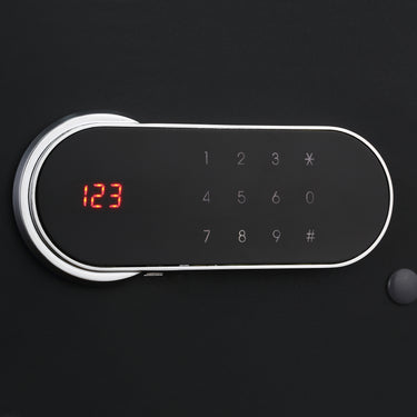 Italtecno MQ-2031ZH residential safe in Sandy Grey finish, compact steel security box with digital touch keypad.
