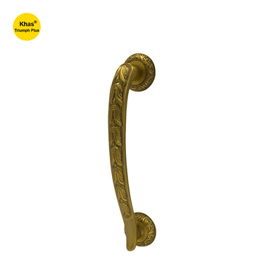 Khas Triumph Plus PH027 MAE Door Pull Handle in matte antique brass finish with intricate detailing for a refined look.