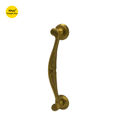 Khas Triumph Plus PH032 MAE Door Pull Handle in matte antique brass finish with intricate detailing, ideal for both residential and commercial door applications.
