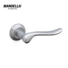 Mandelli 691 Rondò door handle in polished chrome, showcasing smooth design and reflective finish, made in Italy.