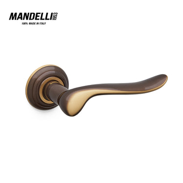 Mandelli 691 Rondò door handle in bronze finish, showcasing sleek design and Italian craftsmanship.