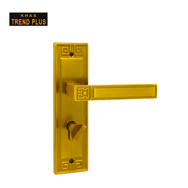Khas Trend Plus S02 Door Handle Set in AE finish, featuring a sleek geometric design with an antique look.