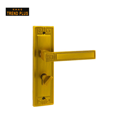 Khas Trend Plus S02 Door Handle Set in MAE finish, featuring a sleek geometric design with a matte antique look.
