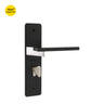 Khas Triumph Plus S1243H1577 door handle set in matt black finish with chrome plating, featuring a square handle design.