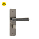 Khas Triumph Plus S1243H1686 door handle set with charcoal finish and BlackWood textured grip, offering a modern, durable, and stylish design.