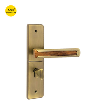 Khas Triumph Plus S1243H1686 door handle set in MAB finish with wood accent, featuring a stylish and durable design for modern and traditional interiors.