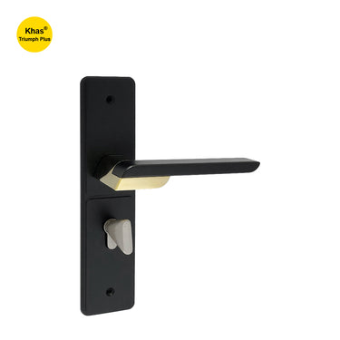Khas Triumph Plus S1243H1690 door handle set in Matt Black/PVD finish, featuring sleek modern design with premium PVD coating.