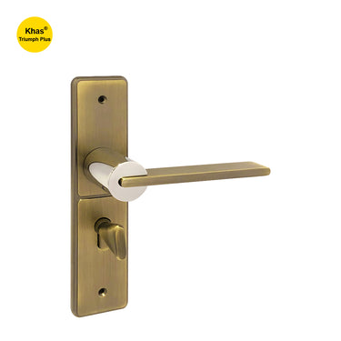 Khas Triumph Plus S1243H1714 door handle set in MAB/CP finish, featuring a stylish blend of matt antique brass and chrome-plated accents.