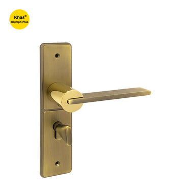 Khas Triumph Plus S1243H1714 door handle set in MAB/PVD finish, featuring an elegant mix of matt antique brass and PVD coating for durability.