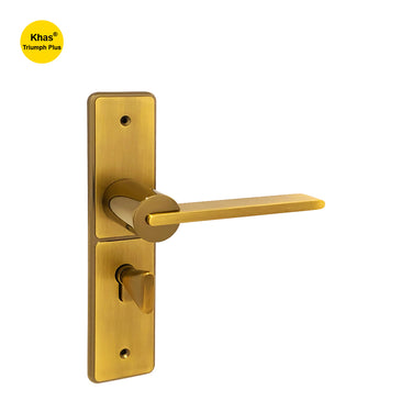 Khas Triumph Plus S1243H1714 door handle set in MAE/AE finish, showcasing a matt antique brass finish with a refined antique effect.