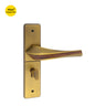 Khas Triumph Plus S1243H1717 door handle set in MAE with wood finish, featuring a natural wooden grip and solid brass plate.